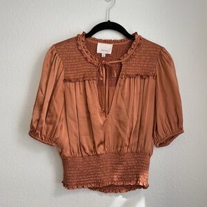 Cinq à Sept Silk Smocked Blouse